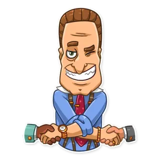 🙌 negócios, aperto de mão, acordo, convênio, desenho animado, personagem telegram sticker