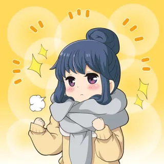 💪 Anime, Menina, Desenho animado, Inverno, Cachecol, Fofo telegram sticker
