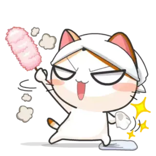 😌 掃除, 猫, 埃取り, 怒り, 漫画 telegram sticker