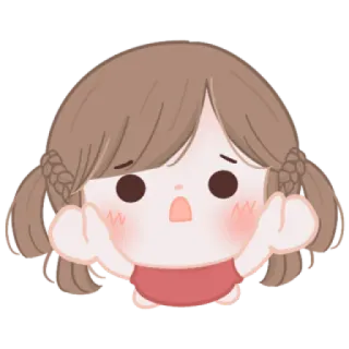 🧸 sticker, cartoon, girl, cute, expression, surprised whatsapp sticker
