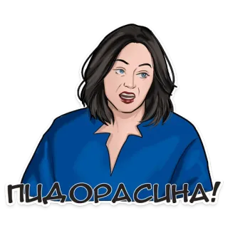 🤬 ПИДОРАСИНА! offensive, slur, russian, woman, cartoon telegram sticker