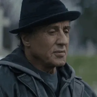 🥀 Sylvester Stallone actor, portrait, hat, man telegram sticker