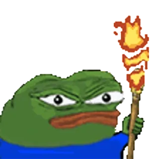 😠 Pepe Pepe la Rana, Meme, Meme di Internet, Torcia, Arrabbiato, Illustrazione telegram sticker