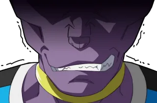 😤 Beerus Dragon Ball Anime, Gott der Zerstörung, Lila, Ernst, Wütend, Dragon Ball Z, Dragon Ball Super telegram sticker