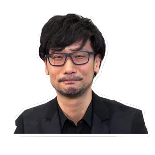😑 Hideo Kojima Hideo Kojima, desenvolvedor de jogos, designer de jogos, japonês, retrato telegram sticker