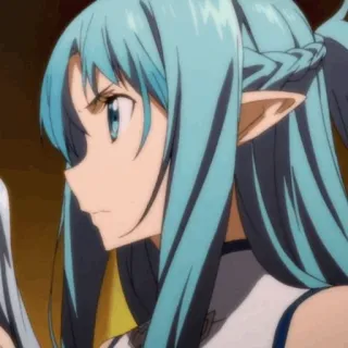 ❄️ Asuna Sword Art Online アニメ, ソードアート・オンライン, アスナ, 女の子, 怒り telegram sticker