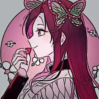 🌸 Anime, Borboleta, Feminino, Personagem, Ilustração telegram sticker