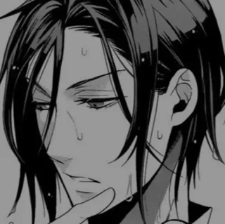 🩹 Sebastian Michaelis Black Butler Anime, Black Butler, Sebastian Michaelis, Dämon, Charakter, Schweiß, Manga, Ausdruck telegram sticker