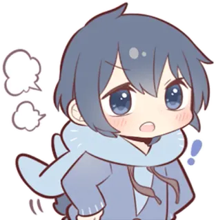 😤 Аниме, Чиби, Милый, Мальчик, Мультфильм, Шарф telegram sticker