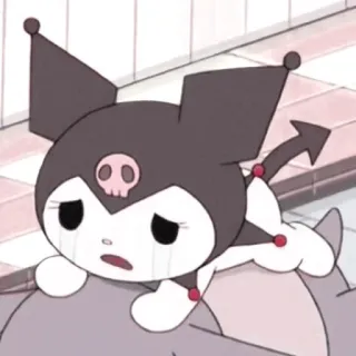 🧬 Kuromi kuromi, sanrio, dibujos animados, triste, llorando telegram sticker