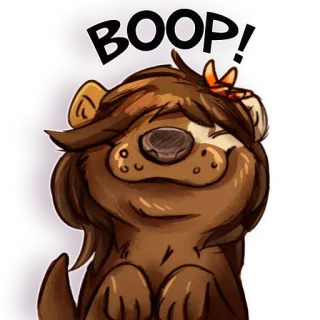 😊 BOOP! boop, น่ารัก, สัตว์, การ์ตูน, เฟอร์รี่, สติกเกอร์ telegram sticker