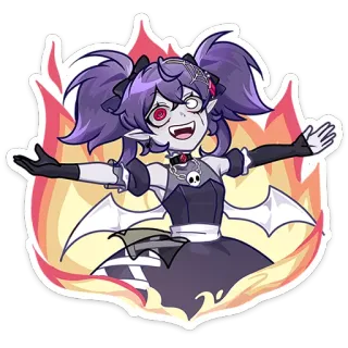 ⭐ 만화, 애니메이션, 뱀파이어, 판타지, 악마, 고딕, 불 telegram sticker