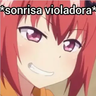 😈 *sonrisa violadora* animé, fille, sourire, dessin animé telegram sticker