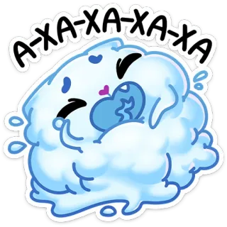 ☃️ А-ХА-ХА-ХА riendo, nube, dibujo animado, lindo, feliz telegram sticker