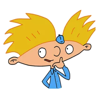 🤔 Arnold Hey Arnold! desenho animado, Nickelodeon, personagem, anos 90, animado, Hey Arnold telegram sticker