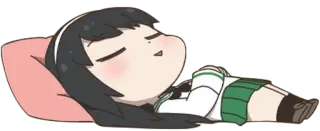 😴 Anime, Mädchen, Schuluniform, Entspannend, Liegend whatsapp sticker