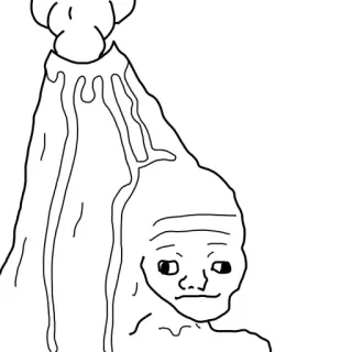 😂 วอยัก, มีม, ภูเขาไฟ, เศร้า, หน้า telegram sticker