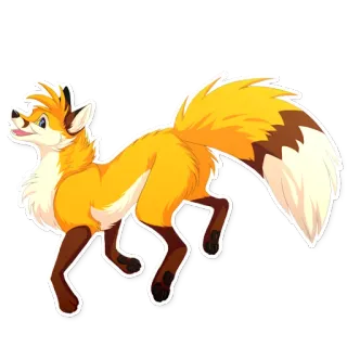 😃 renard, animal, autocollant, mignon, dessin animé telegram sticker