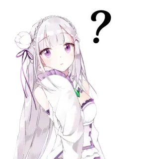 ❔ Emilia Re:Zero Anime, Mädchen, Fragezeichen, Süß, Emilia, Re:Zero whatsapp sticker