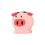 🙈 porco, animal, fofo, desenho animado, rosa, focinho, animal de fazenda telegram sticker