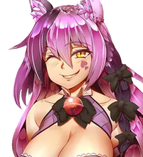😉 Anime, Chica gato, Femenina, Dibujos animados, Personaje, Lindo whatsapp sticker