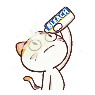 ๐ต BLEACH gatto, candeggina, cartoni animati, pulizia, umorismo whatsapp sticker