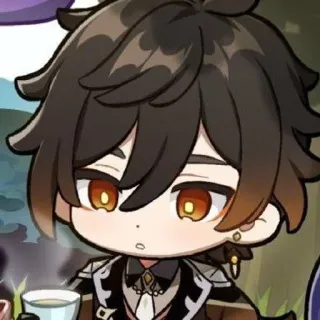 🍵 Zhongli Genshin Impact Anime, Chibi, Gra, Genshin Impact, Zhongli, Postać telegram sticker