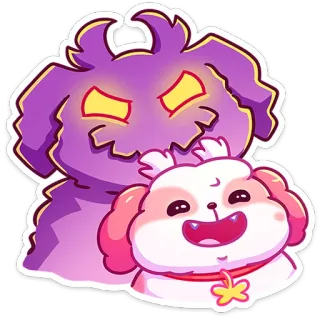😈 cartoon, dog, cute, animal, pet, ghost, kawaii telegram sticker