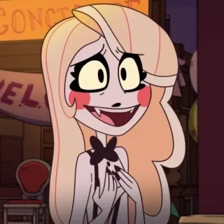 🟡 Charlie Morningstar Hazbin Hotel анимированный, мультфильм, Чарли Морнингстар, Отель Хазбин, демон, персонаж telegram sticker