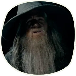 😟 Gandalf The Lord of the Rings 마법사, 마법, 판타지, 중간계, 노인 telegram sticker
