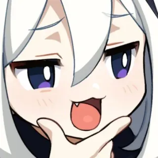 💗 anime, girl, character, cute, smug, thinking telegram sticker
