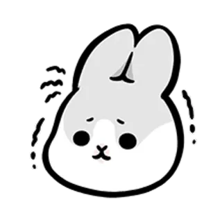 😋 兔子, 兔子, 难过, 沮丧, 动物, 可爱, 卡通 telegram sticker