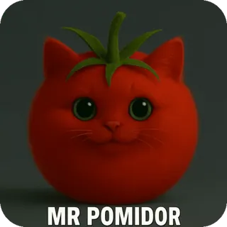 🍅 MR POMIDOR มะเขือเทศ, แมว, มิสเตอร์ โพมิดอร์, ลูกผสม, สัตว์, อาหาร, น่ารัก whatsapp sticker
