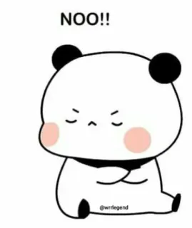 🦋 NOO!! Panda, Süß, Cartoon, Wütend, Nein, Unzufrieden, Meme telegram sticker