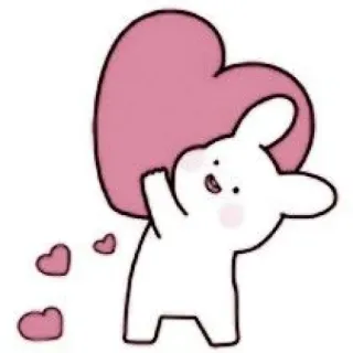 💗 conejo, corazón, lindo, amor, animal, dibujo animado telegram sticker