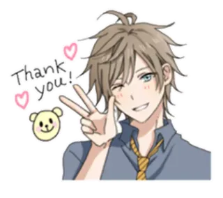 ✌ Thank you! Anime, Danke, Cartoon, Friedenszeichen, Süß, Kawaii whatsapp sticker