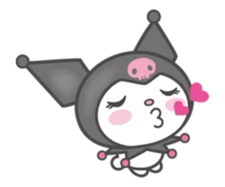😘 Kuromi Cartoon, Sanrio, Kawaii, Schattig, Anime telegram sticker