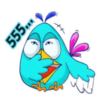 😂 555... oiseau, dessin animé, expression, rire, mignon, sarcelle, sticker telegram sticker