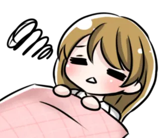😴 anime, garota, sonolenta, cama, desenho animado, fofa telegram sticker