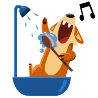 🛀 corgi, perro, ducha, baño, dibujos animados telegram sticker