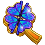๐ Cookie Run butterfly, cookie, magic candy, glowing, blue, game item, fantasy whatsapp sticker