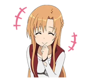 😂 Asuna Yuuki Sword Art Online anime, dziewczyna, słodka, uśmiechnięta, Sword Art Online, Asuna, Yuuki telegram sticker