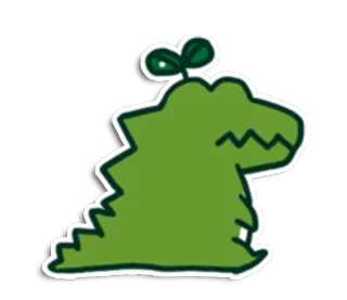 🐊 dessin animé, vert, plante, monstre telegram sticker