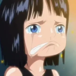 ♟ Nico Robin One Piece Anime, weinend, traurig, Robin, One Piece, Charakter, Manga telegram sticker
