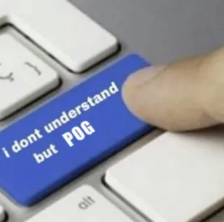 😶 I don't understand but POG bahasa gaul internet, pog, keyboard, mengetik, meme telegram sticker