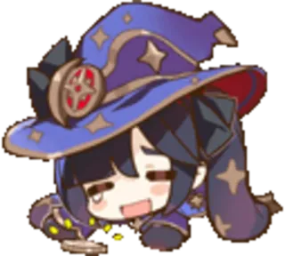 ⭐️ Mona Genshin Impact Mona, Genshin Impact, video game, astrology, mage, anime telegram sticker
