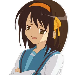 😏 Haruhi Suzumiya The Melancholy of Haruhi Suzumiya Anime, Mädchen, Haruhi, Suzumiya, arrogant telegram sticker
