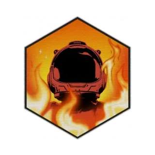 🔥 astronaut, fire, space, helmet, sticker telegram sticker