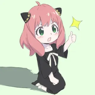 👍 Anya Forger Spy x Family Anime, Dibujos animados, Chica, Pulgares arriba, Linda, Spy x Family, Anya, Anya Forger telegram sticker