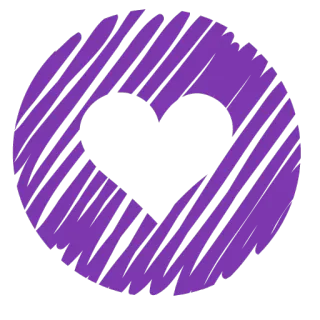 ♥ serce, miłość, fioletowy, bazgroły whatsapp sticker